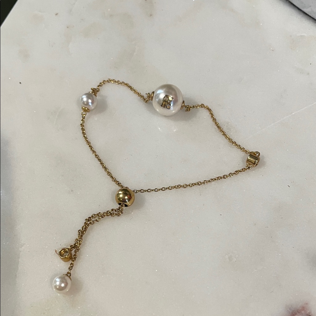 Carolina Herrera Gold And Pearl Bracelet